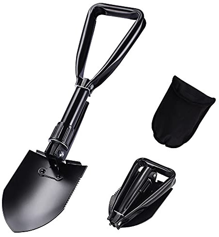 YORFULL Pala, Pala Pieghevole Multifunzione per Pala da Neve, Vanga per Orto, Sopravvivenza Camping, Pala Militare, Pala da Giardino,Mini Pala con Borsa Portaoggetti