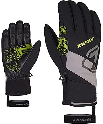 Ziener Gauri Ski-Handschuhe/Wintersport | wasserdicht, atmungsaktiv, trendig, Stone Grey.Lime, 11