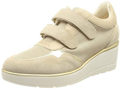 Geox D Ilde B, Sneakers Mujer, Verde Lt Taupe, 39 EU