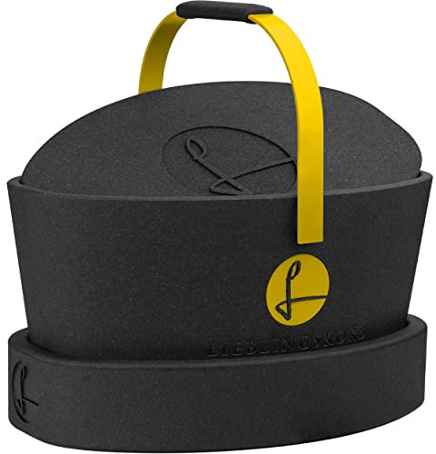 Lieblingskorb Complete deep Black (Gold) Einkaufskorb und Thermobox in einem, inklusive Deckel und Ring, isoliert, abwaschbar, Picknickkorb zum kühlen von Lebensmittel, Einkaufstasche