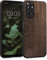 kwmobile Hülle kompatibel mit Xiaomi Redmi Note 11 / Note 11S Hülle - Holz Case - Handy Cover - TPU Handyhülle in Dunkelbraun Aufgehende Sonne