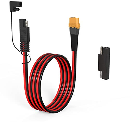 ELFCULB 12AWG XT60 auf SAE-Stecker-Verlängerungskabel mit SAE-Polaritätsumkehradapter für tragbare Kraftwerke, Solarmodul, Solargenerator (1,8 m)