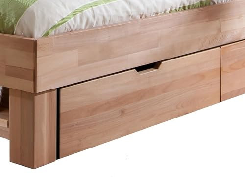 Judith Kernbuche massiv Bettkasten 4er-Set Schublade Bett Schlafzimmer Queen 88x21x65 cm Holz geölt Modernes Bettkasten