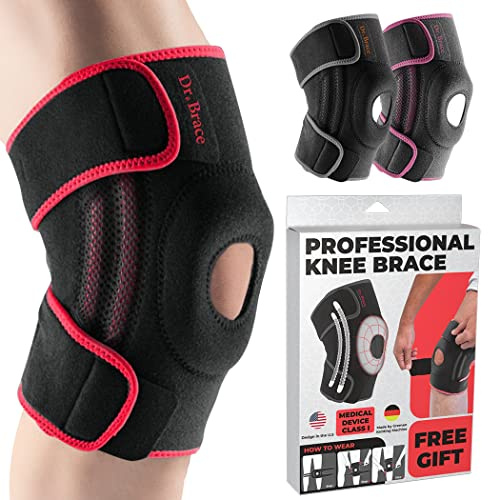 DR. BRACE ELITE Knee Brace with Side Stabilizers & Patella Gel Pads for Maximum Knee Pain Support and fast recovery for men and women - Please Check How To Size Video (Sunrise L)