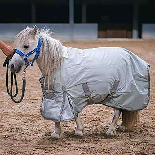 BNALU Weidedecke Winterdecke 900D abschwitzdecke Pferdedecken Regendecke Pony Paddockdecke Stalldecke Weidedecke Rug (Size:95CM,Color:Grau)