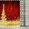 BaoNews Golden Christmas Christmas Tree Decor Shower Curtain,Red Gold Glitter Polyester Shower Curtain for Shower Stall Bathroom Waterproof with 10 Hooks 60x72 Inch