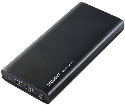 Voltcraft VC PB PD140W Powerbank 22400 mAh Quick Charge 3.0, USB PD 3.0 Li-Ion Schwarz (matt) Statusanzeige