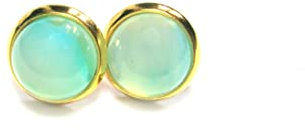 Ohrstecker Ohrringe Mondstein vergoldet, Edelstein, Naturstein Schmuck