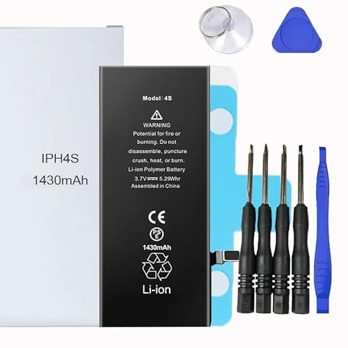 Remplacement de Batterie pour iphone. Le kit de Batterie pour iPhone Comprend Un Autocollant étanche, des Autocollants de Batterie, des Outils magnétiques. (iPhone 4S)