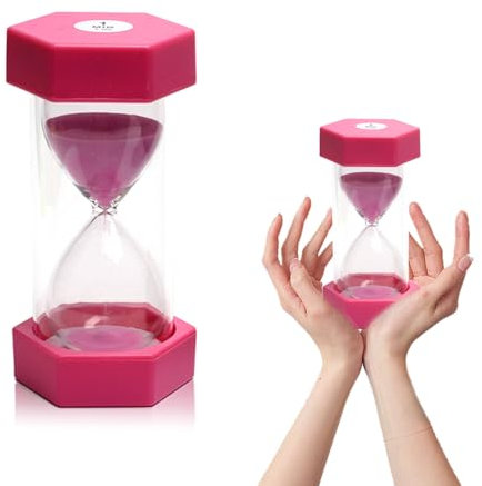 Sablier Enfant, Minuteur Sabliers, Coloré Sablier Sable Horloge Minuteur, Minuterie de Cuisine, minuterie d'apprentissage pour Enfants, pour Jeu de Classe, Décoration de Bureau à Domicile (Rose)