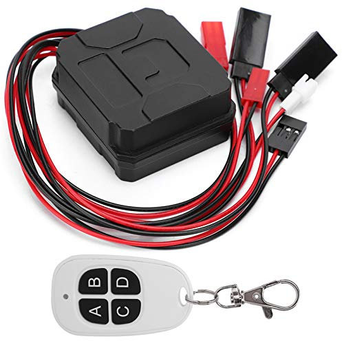 T L Commande Treuil Et LED Rc Crawler,Treuil Rc 1/10 4 Kit D'Avertissement De De Pare-Chocs pour Contrôleur sans Fil Servo À DNCE avec Chenille Traxxas AC