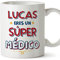 MUGFFINS Tazas Personalizadas para MÉDICO hombre - En Español - Eres Súper - 11 oz / 330 ml - Regalo Personalizable original y divertido