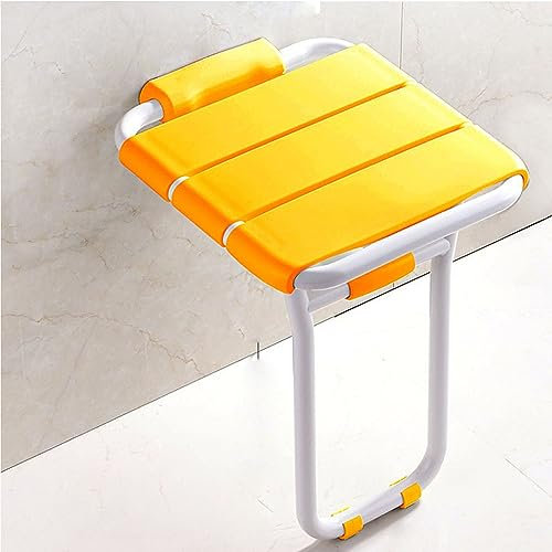 Toiletten-Duschraum-Aufhängungs-Upturn-Anti-Fall-Stuhl, Toiletten-Klapphocker, Badezimmer-Sicherheitsstuhl für ältere Menschen, Orange