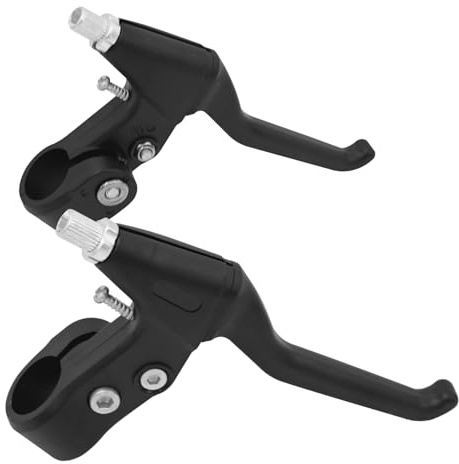 Universal Bicycle Brake Levers Set (Pair) - 22mm (7/8) Bike Brake Handles for Mountain Bike (MTB), Road, BMX, Kids & Fixed Gear Bicycles - Lightweight & Durable Replacement Parts [Black]