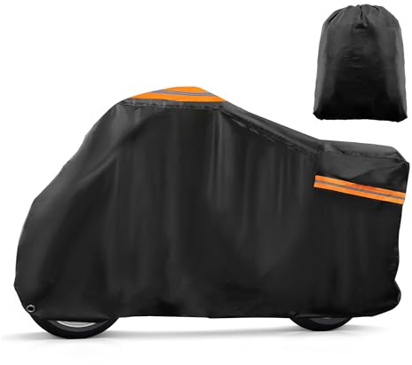 uxcell Motorcycle Cover 300D Waterproof for Cruisers Models for Harley Iron | for Harley Iron 883 Sportster FatBoy 114 Softail, Outdoor rain snow protection, Motorbike Cover