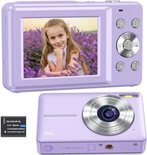 Digital Camera, Digital Compact Camera FHD 1080P 44MP with 2.4 LCD Screen Anti-shake Digital Cameras Rechargeable Portable Camera for Photography, Vlogging Camera for Beginners,Young
