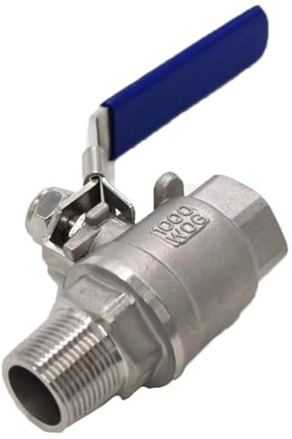 IBOWZ Kugelhahn 304 Edelstahl-Kugelhähne mit vollem Anschluss,1/4 Zoll,3/8 Zoll,1/2 Zoll,3/4 Zoll,1 Zoll,Kugelhahn mit vollem Anschluss,Innengewinde auf Außengewinde,Wasserhahn-Wasserventil,Gewind