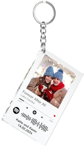 witfox Porte clé Photo Personnalisé - Cadre Photo Personnalisée avec Nom Photo, Cadeau pour Copain Copine Original, Cadeaux pour Anniversaire, Noël et Saint-Valentin-5 * 8CM