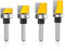 Yueqing Zhongji 4Pcs 1/4 Inch Shank Hinge Mortising Flush Trim Template Router Bit Set with Ball Bearing Carbide Router Bits Pattern Bit Offset Flush Trim Template1/4-Inch Shank