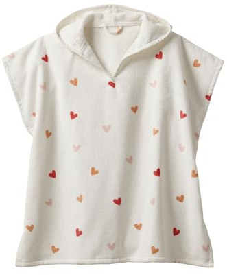 Vertbaudet Kinder Badeponcho HERZEN mit Recycling-Baumwolle