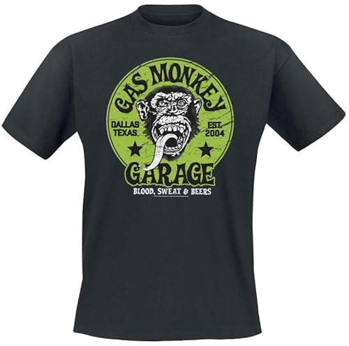 Gas Monkey Garage Green Logo Männer T-Shirt schwarz