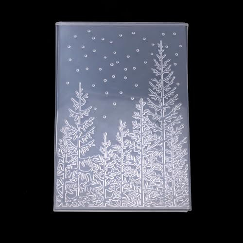 3D Prägefolder, 16,3 x 11,5cm Große Kiefernbaum-Prägeplatte Geprägte Kunststoffschablone Prägefolder zum Erstellen von Karten Sammelalben Papieralben DIY-Basteln