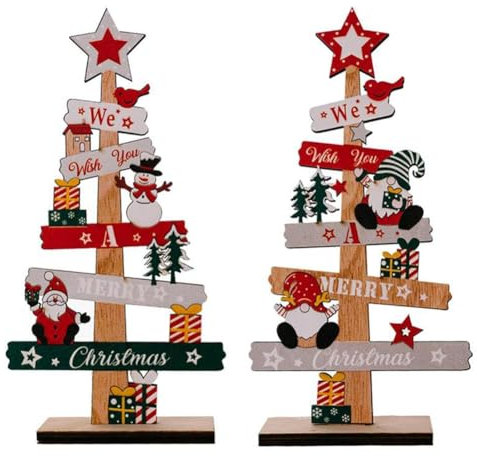 Wyerewel Panneau décoratif en bois pour bureau, sapin de Noël, salon, chambre à coucher, bureau, cadeau de An