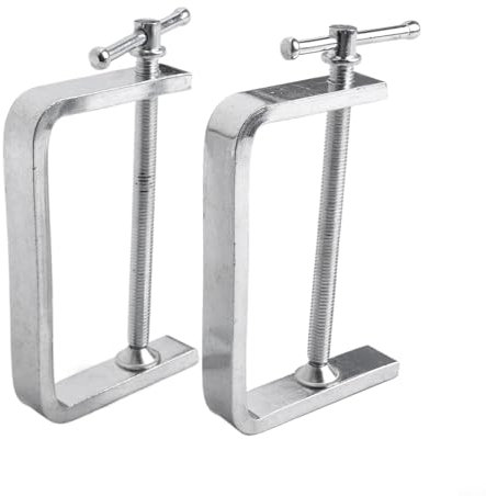 C-Klemme, 2 Stück, robuste C-Klemmen-Set aus legiertem Stahl, für Holzklemmen, Metallklemmen, Steinplatten und Kunststoffplatten (0–100 mm)
