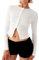 YILEEGOO Women's Ribbed Front Button Long Sleeve Tops Slim Fit Going Out Short Tops T-Shirt Club Tops Aesthetic Tops Shirt Streetwear (White, S)