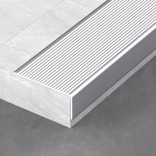 Threshold Cover for Doorway, Stair Nosing Protector, Step Edge Trim Strips Door Threshold Bar, Aluminum Non-Slip Step Edging, 7cm/2.7inch,Black,110cm/43