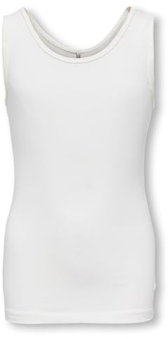 ONLY KIDS Damen Koglive Love Life S/L Tank Top JRS Noos, Cloud Dancer, 122-128