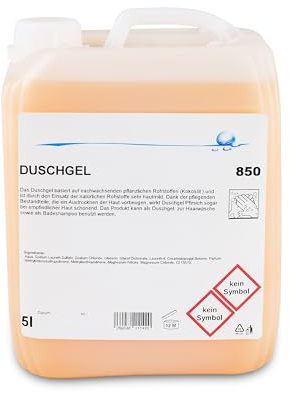 Hypafol Duschgel 5 L, Hautpflegende Waschlotion aus pflanzlichen Rohstoffen für Körper, Haar, Hände, Nachfüllkanister, mikroplastikfrei, ohne Parabene, Pfirsichduft (Pfirsich - 5 Liter)