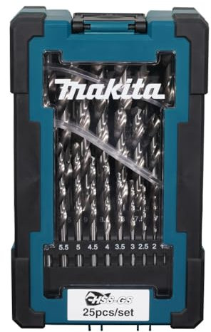 Makita HSS-GS Metallbohrer-Set, 25-teilig, 2-5,5 mm, Aufbewahrungsbox