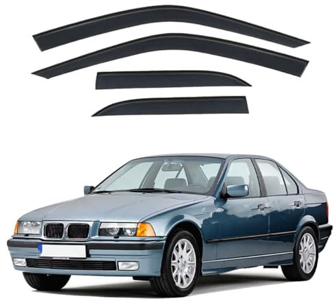 SXXTS Windabweiser für BMW 3 Series I Standard Wheelbase MK3-E36 1990-2000, Autofenster Regenschutz Dauerhaft Auto-Regenschutz Luftabweiser Auto-Regenschutz Zubehör