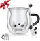 Binoster Geschenke für Frauen Geburtstag Katze Doppelwandige Kaffeegläser,Katzentasse,Geschenk für Mama,Papa,Lehrer,Freundin,Geschenkidee,Geschenk zum Muttertag,Vatertag,Valentinstag,Halloween