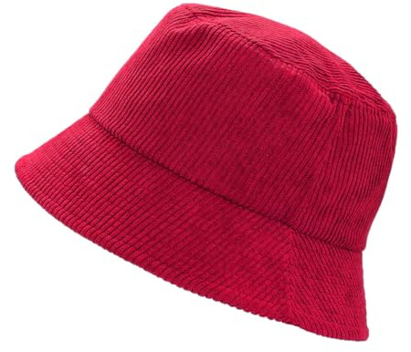 dy_mode Bucket Hat Unisex – Cord Fischerhut/Sonnenhut Mütze Damen Schirmmütze Herren - BM216 (DE/NL/SE/PL, Numerisch, 56, 57, BM216-Rot)