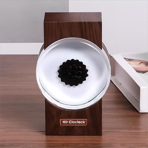 ClocTeck Ferrofluid Visualizer Music Mate, magnetische Flüssigkeit Musik Lautsprecher Mate, Ferrofluid Schreibtisch Dekor Lampe, EIN Retro Geschenk für Freunde (Schwarz)