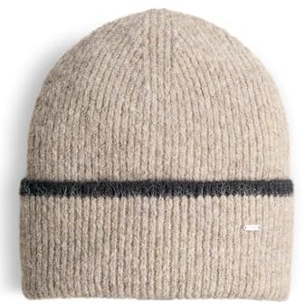 OPUS Damen Mütze | APLUTO weiche Rippstrickmütze mit Wollanteil warm taupe, 0