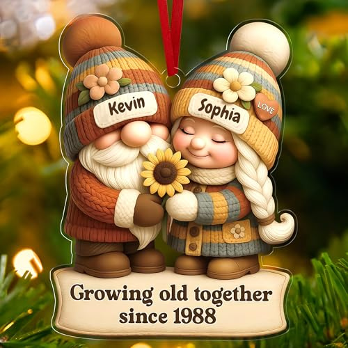 Weihnachtsbaum Anhänger Personalisier, Gemeinsam Alt Werden Seit Personalisierte Weihnachtskugel Weihnachtsbaumschmuck für Paare 2025, Ehepaare und Großeltern