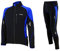 Airtracks Herren Winter Fahrradtrikot Langarm Set Pro-T - Thermo Fahrradhose Lang - Thermo Radtrikot Langarm Atmungsaktiv Reflektoren Wram Fleece -Schwarz-Blau - XL