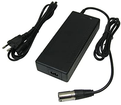 Trade-Shop Netzteil Ladegerät Ladekabel 54,6V 2A für 48V Akkus mit 3pin XLR Stecker Anschluss (18,5mm x 15,5mm) für E-Bike Elektrofahrrad Pedelec Elektro Fahrrad Akkus zum Aufladen