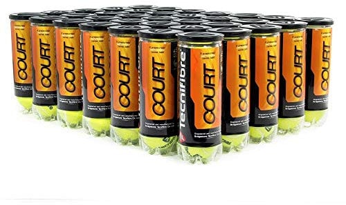 Tecnifibre Tennis 2 Tubes de 4 Balles Court Tennisbälle, gelb, one Size