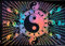 ICC Mehrfarbiges Yin-Yang-Poster Wanddekoration Wanddekoration Wanddekoration Geschenk Wandteppich psychedelischer Wandbehang Hippie Wohnheim, Dekoration Wohnheim Schwarz