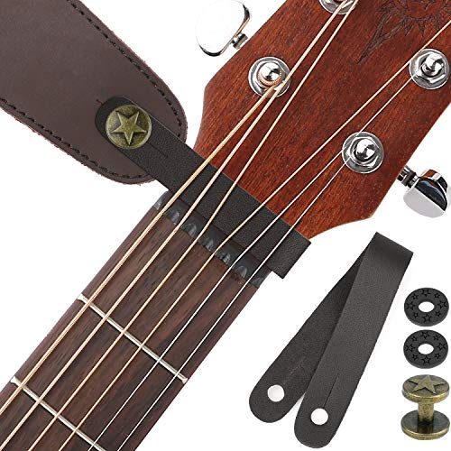 Anwenk Guitar Strap Locks Acoustic Guitar Strap Button Leather Headstock Adapter Strap Lock Button, Top Grade,Black