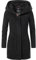 MARIKOO Damen Mantel in Wolloptik Warmer Trenchcoat mit Kapuze Maikoo Schwarz Gr. S