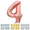 Ponmoo Foil Palloncini Numeri 4 Oro Rosa, Gigante Numero 0 1 2 3 4 5 6 7 8 9 10-19 20-29 30 40 50 60 70 80 90 100, Gonfiabili Pallone per Anniversario, Decorazione Feste di Compleanno Palloncino