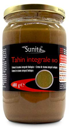Sunita Crema di Tahini Integrale Biologica - Premium Tahina Crema di Sesamo - Salsa di Tahini Ricca e Cremosa per Hummus e Salse - 680g