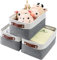 Mangata Fabric Storage Baskets, Set of 3 Organiser Boxes for Home, Bedroom, Dorm, Clothes(Small, Cold Grey)