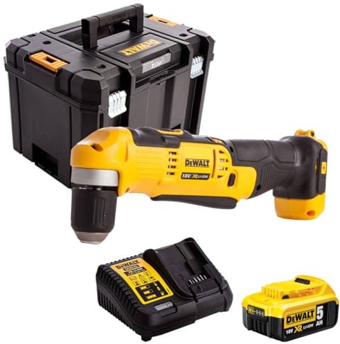 Dewalt DCD740N 18V Right Angle Drill with 1 x 5.0Ah Battery & Charger in Case