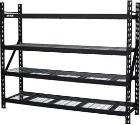 STIER Gitterrost-Fachbodenregal, Fachlast 400 kg, HxBxT 1830x1950x610mm, 4 Regalböden, Stahlgestell, Regalsystem